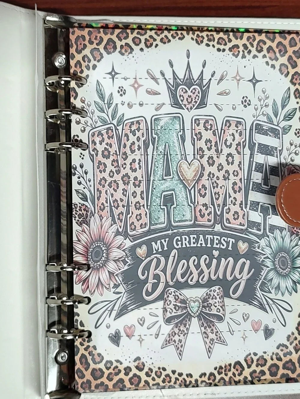 New! A5 Mama Leopard Binder Notebook, Paper, Divider Set